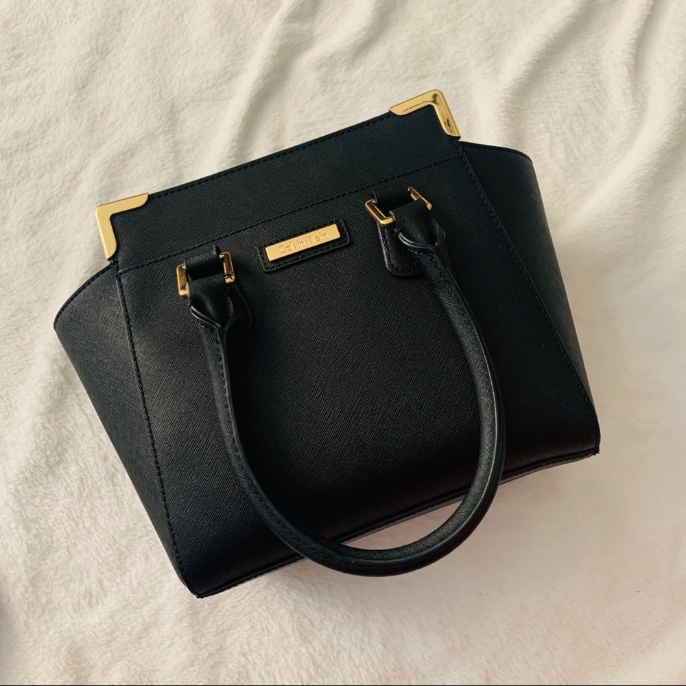 Calvin Klein On My Corner Saffiano Satchel